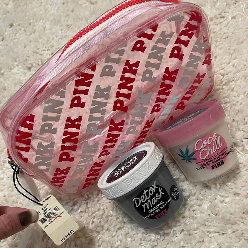 Victoria's Secret Pink Makeup Bag, Calming Face Mask, Detox Mask Brand New NWT